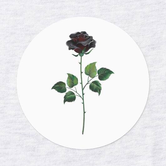 Étiquettes Fleur rose noire (Design 3)