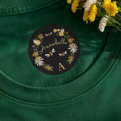 Étiquettes Fleur sauvage d'aquarelle d'abeille et d'ours de m