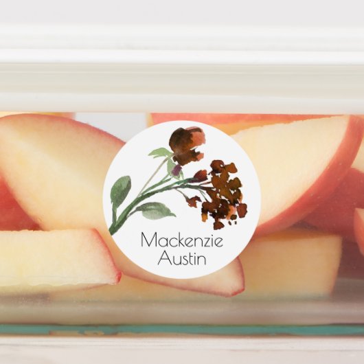 Étiquettes Fleur sauvage | Terracotta Orange Bohemian Custom (Apposé)