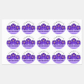 Étiquettes Fleuri violet jaune, motif, fleurs (Feuille)