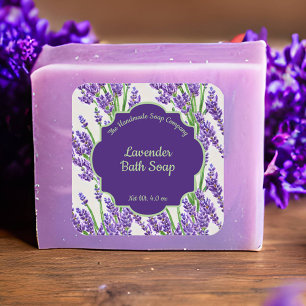 Étiquettes Fleurs de lavande imperméables savon et produit de