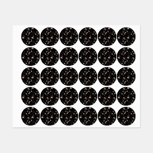 Étiquettes Fleurs d'eau simples 1 (Feuille)