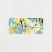 Étiquettes Fleurs Hawaii bleu et jaune (Design 1)