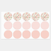 Étiquettes Fleurs roses (Feuille)