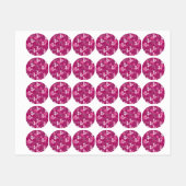 Étiquettes fleurs roses (Feuille)