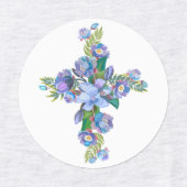 Étiquettes Floral Cross Iron-on Labels (Design 2)