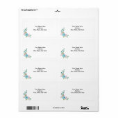 Étiquettes floraux à fleurs bleues (Feuille entière)