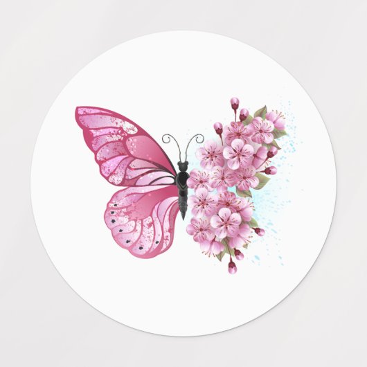 Étiquettes Flower Butterfly (Design 1)