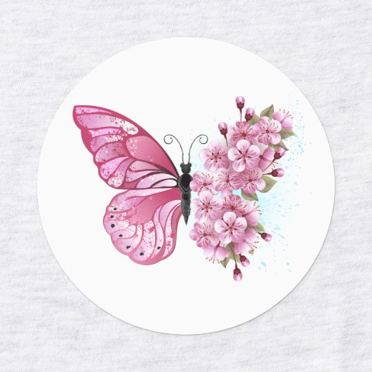 Étiquettes Flower Butterfly (Design 1)