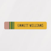 Étiquettes Forme de crayon personnalisée avec nom enfant (Design 1)