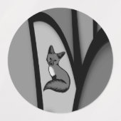 Étiquettes Fox Design d'art moderne en argent (Design 1)