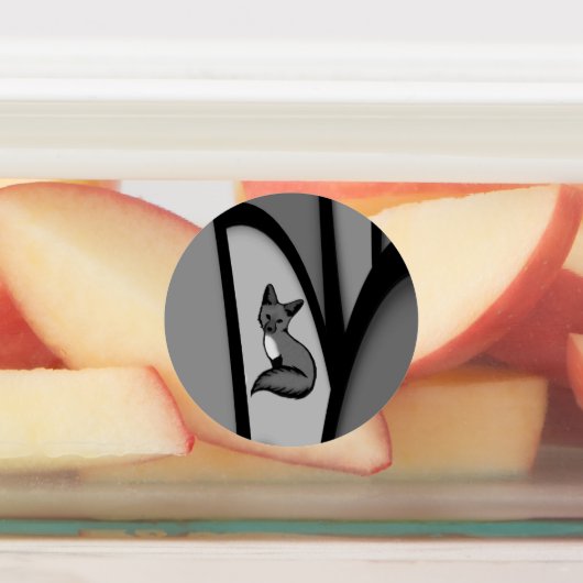 Étiquettes Fox Design d'art moderne en argent (Apposé)