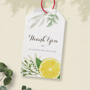 Étiquettes fraîches de cadeau de Merci de citron