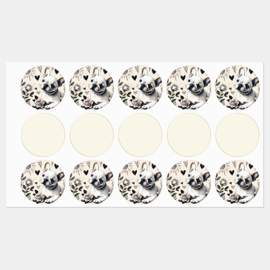 Étiquettes Français rêveur (Feuille)