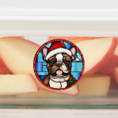 Étiquettes French Bulldog Vitrail Christmas (Apposé)