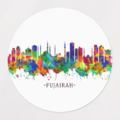 Étiquettes Fujairah UAE Skyline (Design 2)