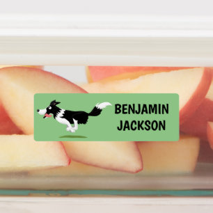 Étiquettes Funny Border Collie chien personnalisées dessin an
