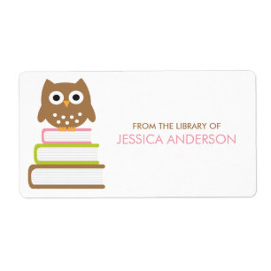 Étiquettes futés d'ex-libris de hibou