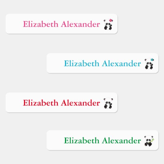 Étiquettes Garde d'enfants Cute Panda Bear (Groupe)