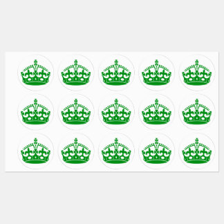 Étiquettes Gardez le calme vert couronne