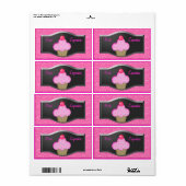 Étiquettes Gâteaux Cupcakes Rose Mignon (Feuille entière)
