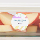 Étiquettes Genre neutre formes abstraites nom du baby shower (Apposé)