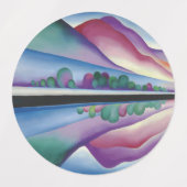 Étiquettes Georgia_O'Keeffe - Réflexion du lac George (Design 1)