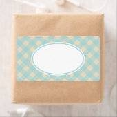 Étiquettes Gingham Aqua Vintage (En situation)