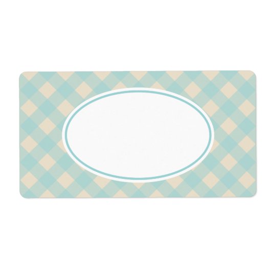 Étiquettes Gingham Aqua Vintage (Devant)