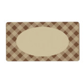 Étiquettes Gingham Country Marron (Devant)
