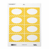 Étiquettes Gingham Jaune (Feuille entière)