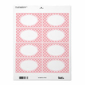 Étiquettes Gingham Rose (Feuille entière)