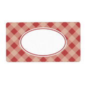 Étiquettes Gingham Rouge et Crème (Devant)