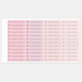 Étiquettes Girl Pink Bow étanche Nom (Feuille)