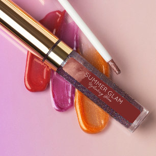 Étiquettes Glamme Moderne Lipstick Lip Gloss Red Maroon Étiqu
