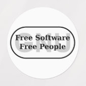 Étiquettes GNU - Logiciels Libres - Gens Libres (Design 2)