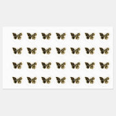 Étiquettes Gold flower Butterfly with Black Orchid (Feuille)