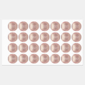 Étiquettes Gold rose avec votre nom de texte perso (Feuille)