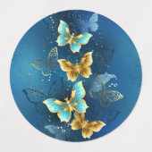 Étiquettes Golden butterflies (Design 2)