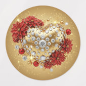 Étiquettes Golden Christmas Heart of Joy (Design 1)