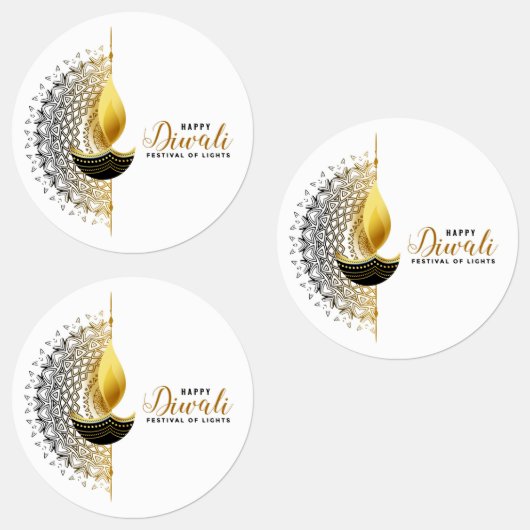 Étiquettes Golden Glow : Un Diwali Bénédiction (Groupe)