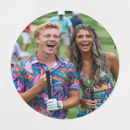 Étiquettes Golf Photo Customize Personalize (Design 1)