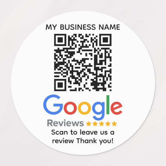 Étiquettes GOOGLE REVIEWS QR code personnalisé (Design 1)