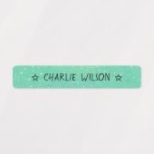 Étiquettes Gradient Vert Bleu Couleur Codé étanche Nom (Design 1)