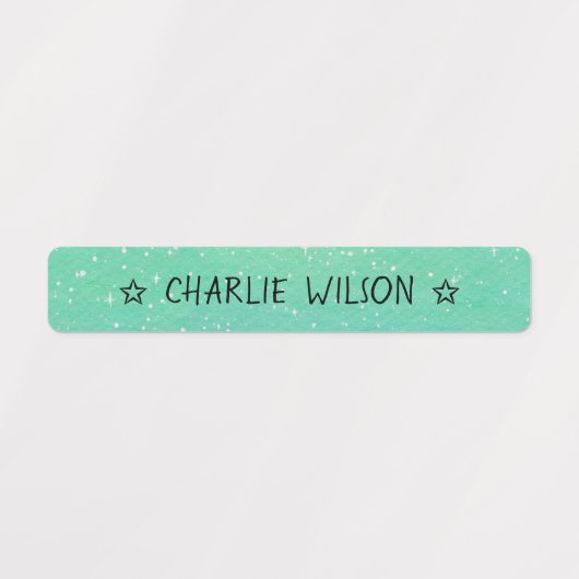 Étiquettes Gradient Vert Bleu Couleur Codé étanche Nom (Design 1)