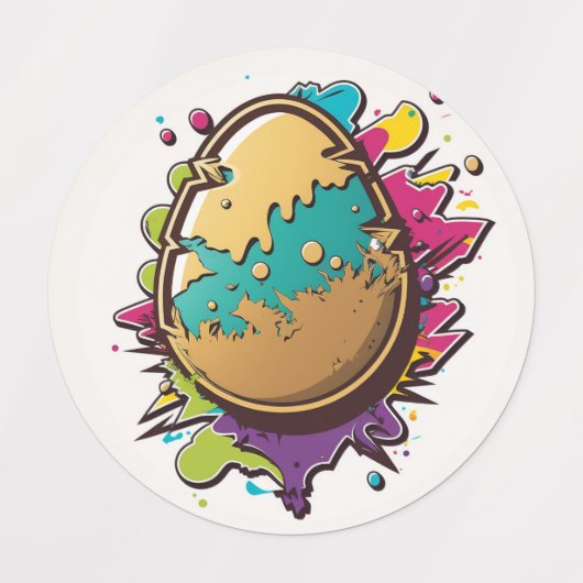 Étiquettes Graffiti aux oeufs de Pâques (Design 2)