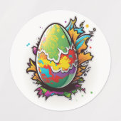 Étiquettes Graffiti aux oeufs de Pâques (Design 1)