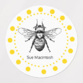 Étiquettes Grande abeille jaune (Design 2)