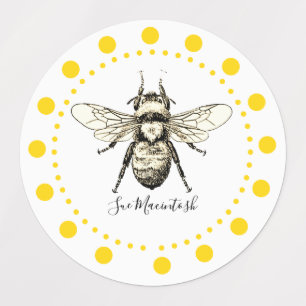 Étiquettes Grande abeille jaune