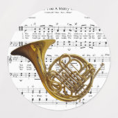 Étiquettes Grande feuille de Noël Musique et instruments (Design 2)